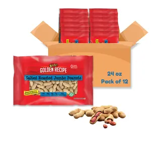 Gurley's Jumbo Salted & Roasted Peanuts In-Shell, Non GMO High Protein Snacks, Bulk Party Pack