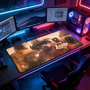 Cyberpunk Futuristic Astronaut XXL Extended Gaming Mouse Pad, Sci-Fi Space Large Non-Slip Rubber Desk Mat, Stitched Lock Edge Washable Desktop Pad, Suitable for Home Office Gaming Setup, Ideal Gift for Sci-Fi & Cyberpunk & Space Fans
