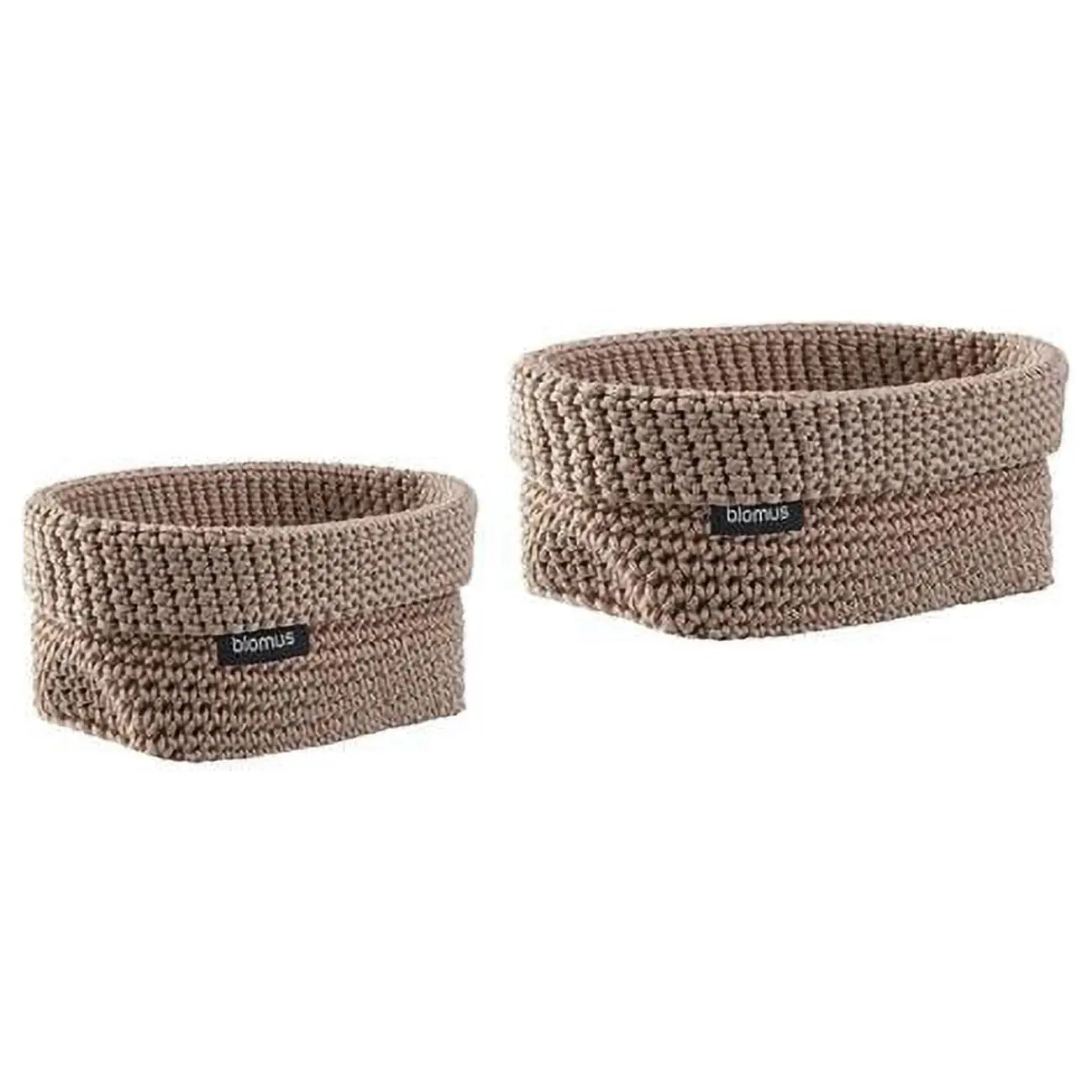 Blomus 97319 Tela Crochet Storage Basket Set - Bark Mauve