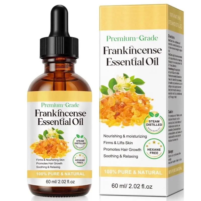 2Fl Oz Frankincense Essential Oil – 100% Pure Natural Undiluted Frankincense Oil for Face, Body Massage, Diffuser, Aromatherapy & DIY