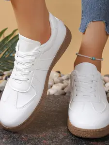 New Women's Flat Board Shoes, Casual Sports Sneakers, Fashion Sneakers, Low Top, Fall & Spring, Trendy Agony Style, Comfortable Daily Wear