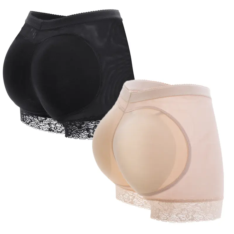 Women's Plain Contrast Lace Mid Waist Shapewear Fajas BBL Shorts, High Stretch Tummy Control Butt Lifter Hip Enhancer Body Shaper Boyshorts Booty Underwear, Ladies Shapewear Bottoms