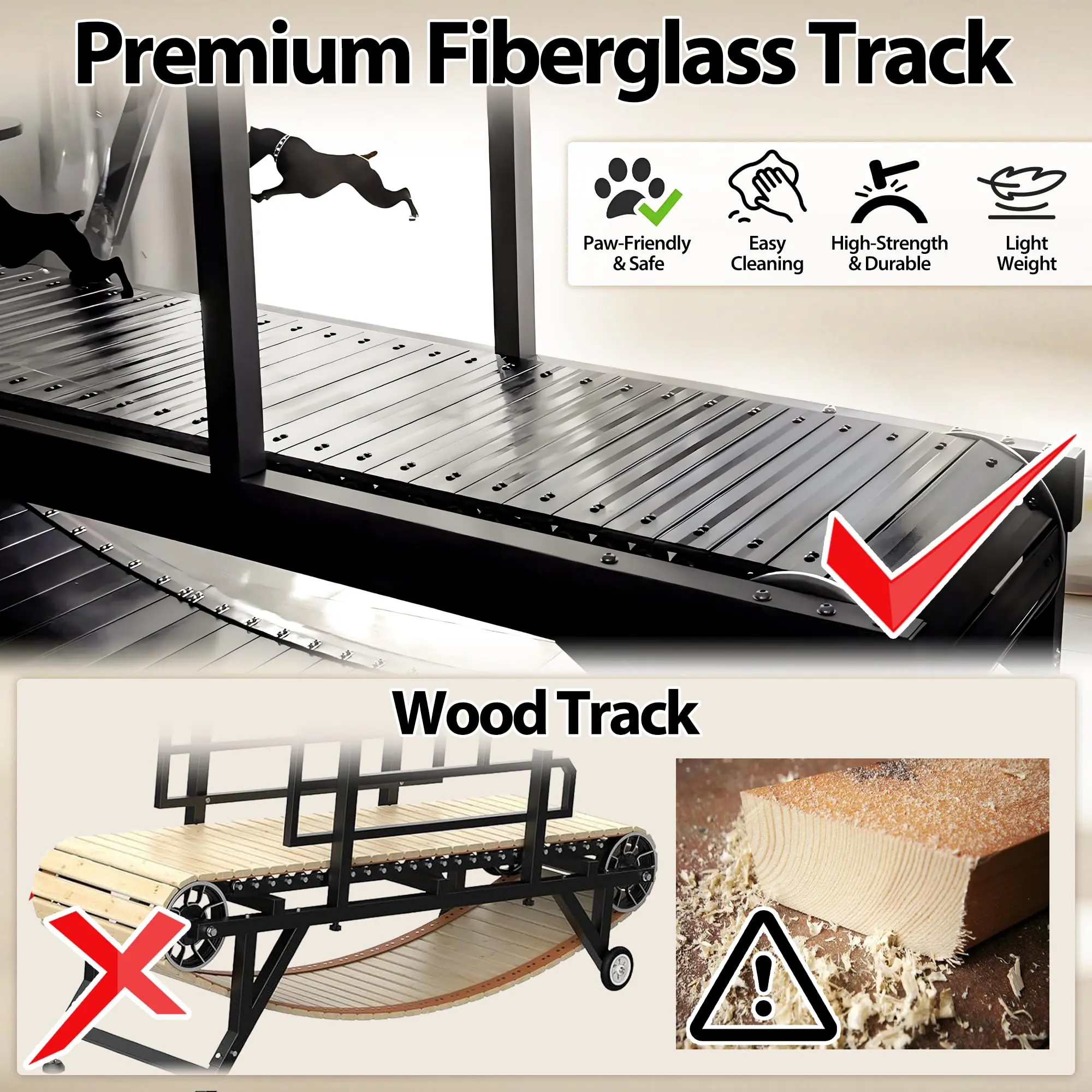 バドミントン訓練機　Duge TJ1000 Dog Treadmill, HINXIETIE Dog Slat Mill for Large/Medium Dogs with