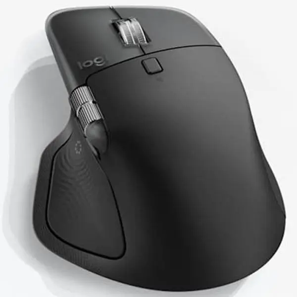 Logitech MX Master 4 Wireless Curved Erogonomic USB-C Optical Mouse, Black (910-007560)