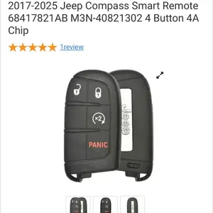 4-Button Smart Remote Key for 2017-2025 Jeep Compass, M3N-40821302 Model, 68417821AB Part Number, 4A Chip Smart Home Control