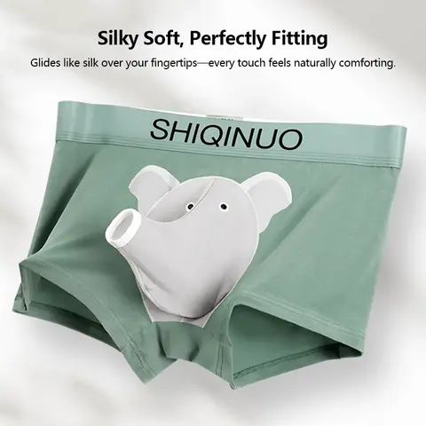 Men's High-Elastic Modal Trunk 2pack - Cute Animal Cartoon Print, Soft Fabric, Breathable Pouch Support, Lightweight Menswear, Day Wear, Viral TikTok Gift (TikTokMadeMeBuyIt)