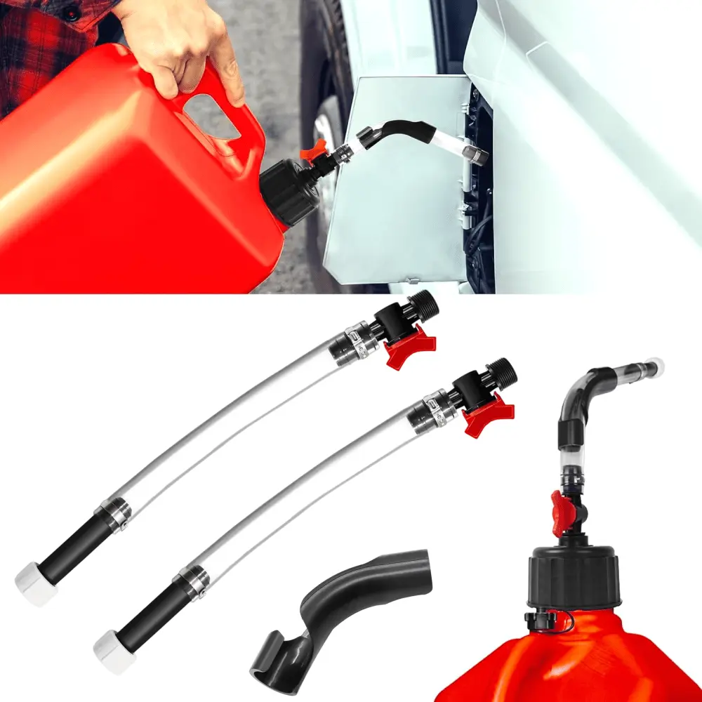 2PCS Racing Fuel Jug Hose with Ball Valve & 1 Benders,14 Inch Fuel Filler Hose for LC2 Jugs Gas Can Spout Replacement Gas Tank Filler hose Suitable for 5.5 Gallon Vp Jugs