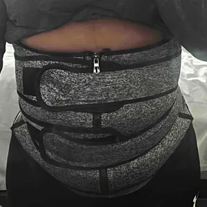 Women's Contrast Binding Zip Front Adjustable Waist Trainer, Compression Trimmer Belt Waist Cincher, Lady Tummy Control Fajas Shapewear Clothes Valentine's Day, Belly Binder