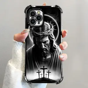 Suitable for [iPhone 11 Pro] Jesus transparent protective four-corner air cushion anti-fall mobile phone case transparent mobile phone case four-corner protective case 995