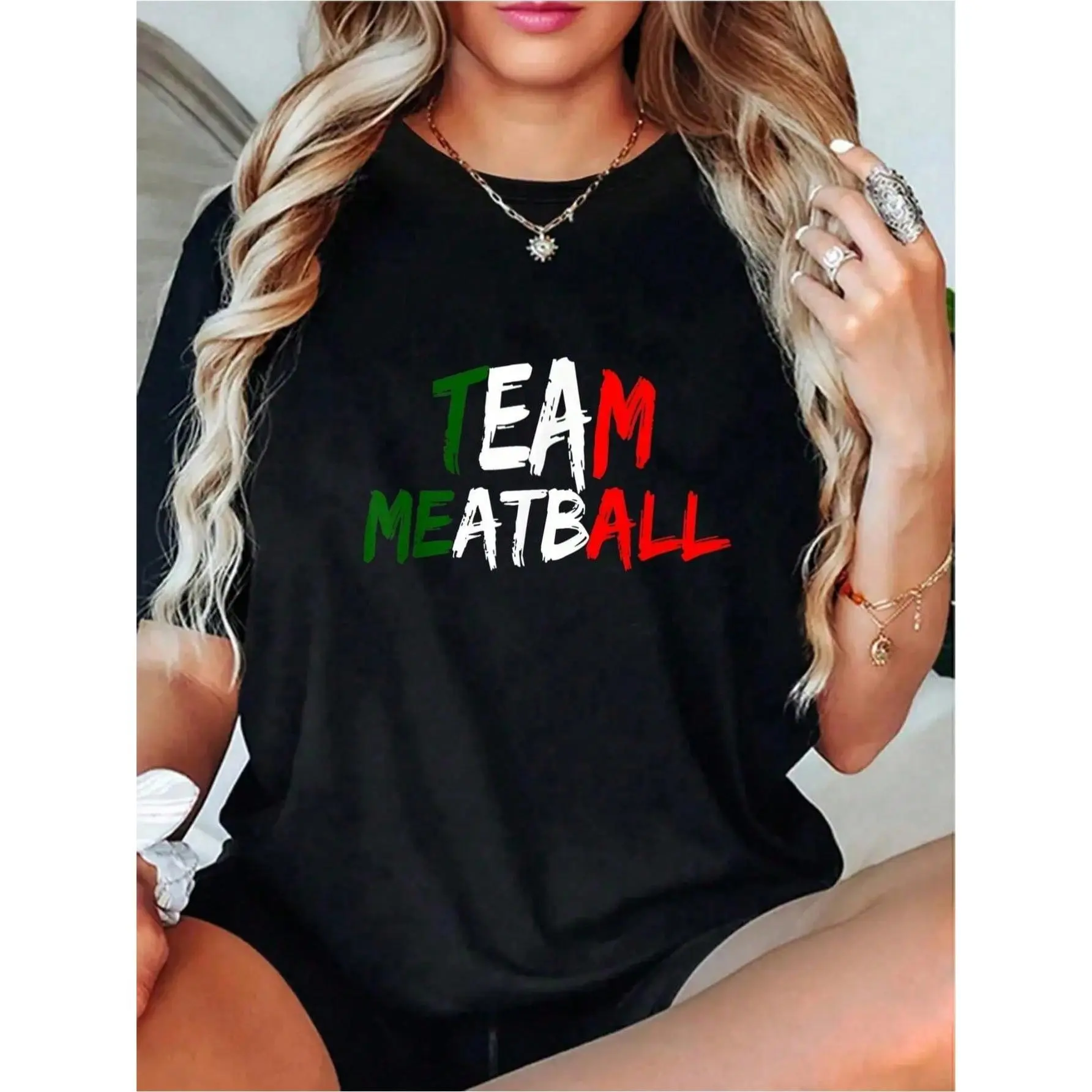 Women's Casual Flower & Slogan Graphic T-Shirt, Breathable Soft Cotton Knitted Fabric, Shortsleeve Round Neck Summer Top