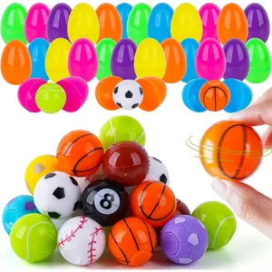 72 Pcs Prefilled Easter Eggs with Fidget Spinner Sports Balls Toy for Kids Boys Girls, Easter Basket Stuffers Egg Fillers Easter Egg Hunt Party Favors Classroom Prize (36 Eggs + 36 Spinners)