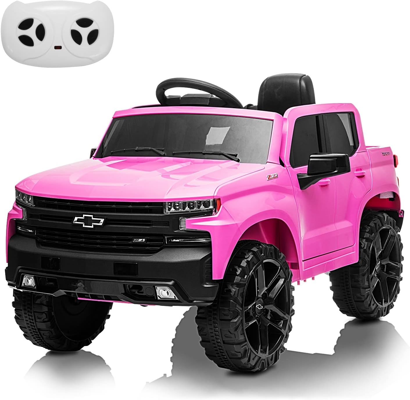 Kids Ride on Vehicle with Remote Control for 3-8 Years Toys,12V Licensed Chevrolet Silverado GMC Powered Wheels Electric Car, MP3 Music,FM Radio, Spri