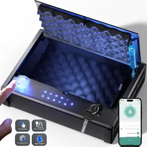 Blacksmith Biometric Pistol SafeLocker Box Quick Access Pistol SafesAlloy Steel Construction Security LockBox for Home CarNightstandblacksmith gun safeblacksmith safe black smith safe gunsafe small gun safe 3 gun safebiometric gun safe