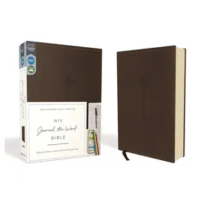 NIV Journal Bible Leathersoft Brown – Wide Margin Note-Taking, Red Letter Edition