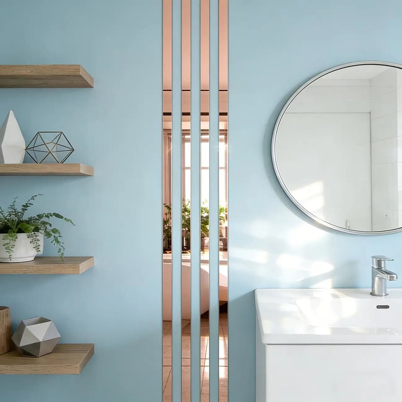 10pcs, Rose gold long acrylic mirror wall sticker, Wall art stickers, Decoration sticker, 4x50cm self-adhesive waistline decorative strip, DIY hole free and easy to install, Home decor, living room, bedroom, seam sticker