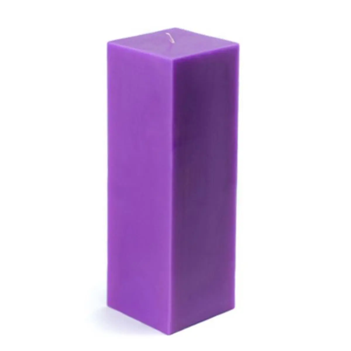 CPZ-159-0 Unscented 3x9 in. Square Pillar Candle, Purple Colored Wax Candle for Home Decoration, Housewarming Gift, Indoor/Outdoor Clean Burn Home Decor, Colored Wax Candles