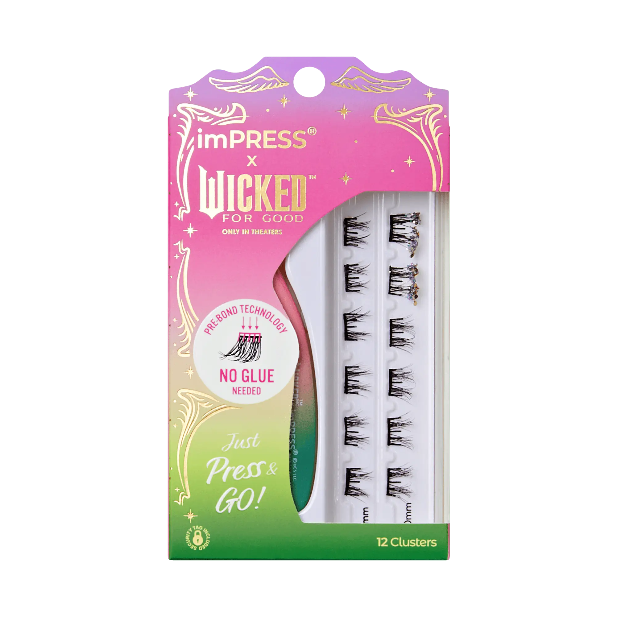 imPRESS X WICKED: FOR GOOD Falsies Self Adhesive Lash Clusters | Tap To Bubble