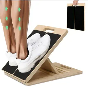 Portable Wooden Slant Board For Calf Stretching Squats Calf Stretcher Pilates Physical Therapy Equipment Adjustable Incline Board For Knees Ankle Heel Feet Leg