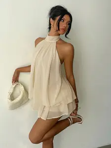 Elegant Chic Light Backless Mini Dress, Formal, Perfect for Parties, Dates, Night Out, Summer, Honeymoon, Wedding Guests, Island Vacation