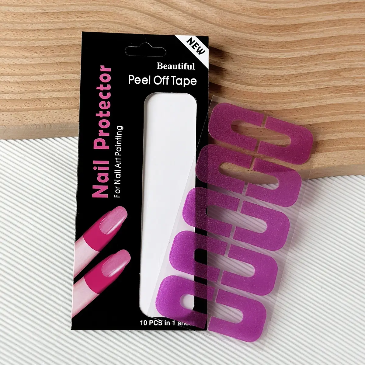 10pcs/set U-Shaped Nail Polish Protectors, Odorless Latex Nail Guards, Flexible Nail Shields, Easy to Peel, Non-Slip Texture, Ideal for Beginners