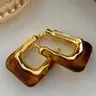 Vintage U-shaped Earrings, Gold Plated Hoop, Fashionable Earrings for Women, Trendy All-match Fashion Jewelry for Party Wear, Exquisite Birthday Gift, Lightweight Chunky Hoops, Stylish Jewelry, Fashionable Jewelry Accessories
