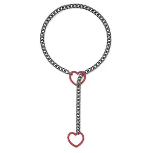 Slip Chain with Heart O-Ring, Punk Style Necklace, Couple Necklace, Adjustable Chain for Men and Women, Gift Box Packaging, Suitable for Gift Giving and Special Occasions gifts for girlfriend