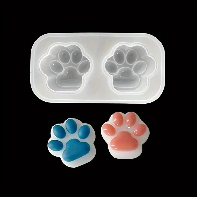 Cat Paw Shaped Silicone Mold, 1 Count Cute Cat Paw Mold, DIY Drop Glue Table Decoration, Modeling Silicone Mold