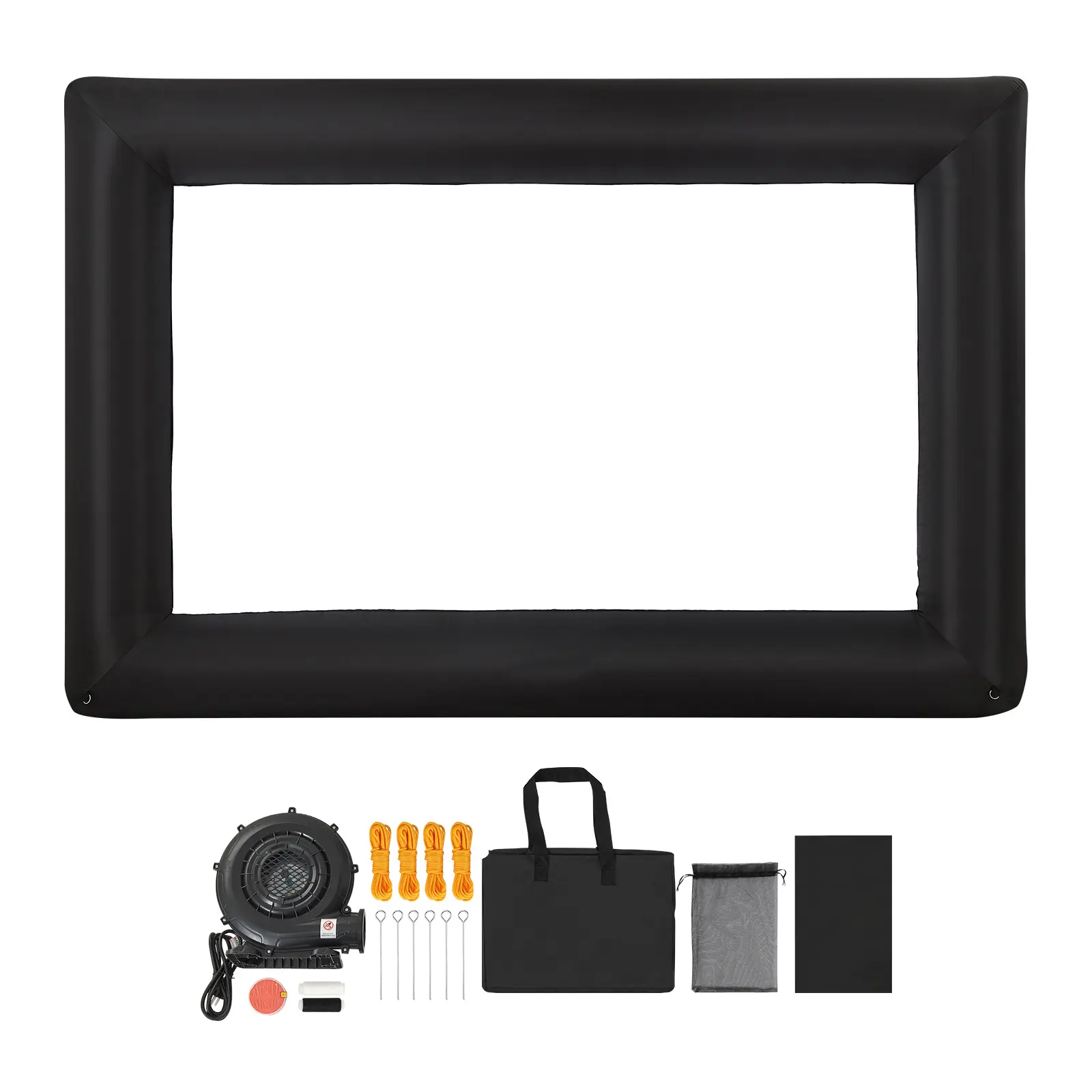16FT Inflatable Projector Screen, Inflatable Movie Screen Outdoor with 250W Air Blower Projector Screen Oxford Fabric Material Blow Up Screen for Outdoor Backyard, Home Theater, Theme Party