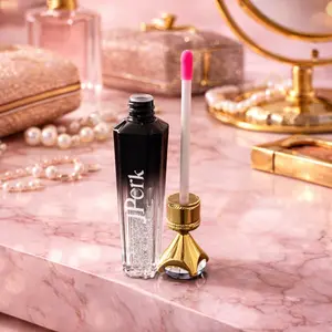 J.Perk Margic Clear Glitter Lip Gloss - Long Lasting Hydrating Shimmer Lip Gloss for Women Daily Makeup Smooth Glossy Lightweight Formula with Precision Applicator - Lipstick