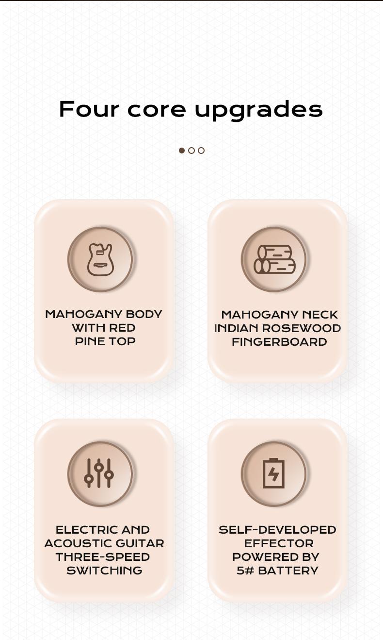 Bullfighter K10 Hybrid Silent Guitar – 2-in-1 Acoustic & Electric Modes, Built-in Chorus & Reverb Effects, Solid Maple Body, Lightweight & Portable – Perfect for Home Practice, Travel, and Stage Performance