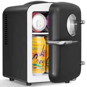 【TikTokShopSpringGlowUp】Antarctic Star 4L Mini Fridge, 12V/120V AC/DC Portable Electric Cooler & Warmer with Thermo-Electric Peltier System, Cool & Heat Function for Car/Home/Office, Black