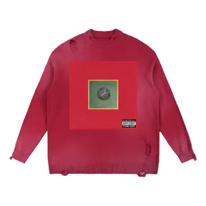 Stone Code Sun Fade Distressed Crewneck Sweater