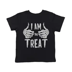Toddler Funny T Shirts I Am The Treat Sarcastic Halloween Graphic Novelty Tee For Young Kids Funny Toddler Shirts Halloween Apparel for Toddler Childrens Graphic Tees Black - I