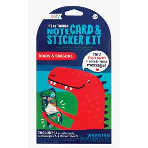 Tiny Tadas! Note Cards and Sticker Set - Dino & Dragons