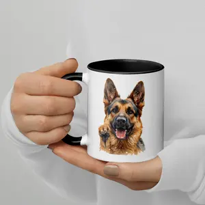 German Shepherd Mug with Color Inside