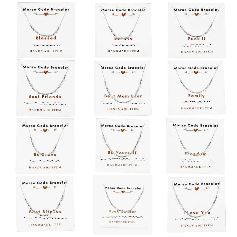 Morse code necklace alphanumeric couple personalized collarbone chain necklace Morse code necklace alphanumeric couple personalized collarbone chain necklace