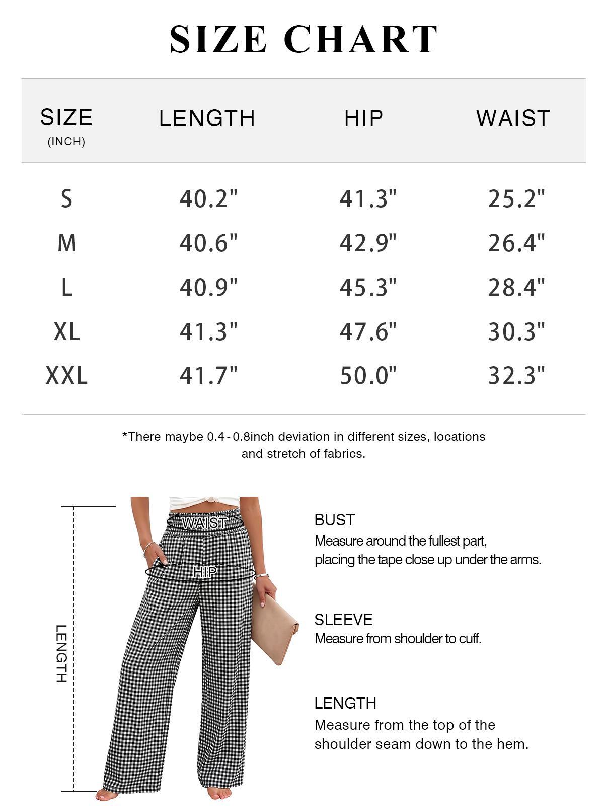 Imily Bela Women's Striped Gingham Wide Leg Pants High Waisted Smocked Casual Flowy Trousers with Pockets