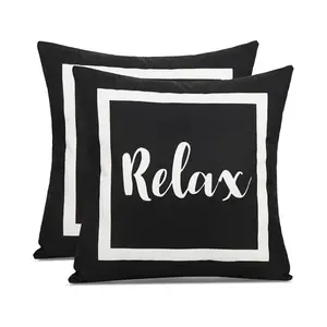Black and White Outdoor PillowCovers 18x18 Waterproof Set of 2 BlackOutdoor Patio Throw Pillows Spring SummerDecor for Porch Swing Garden Chair and PatioFurniture