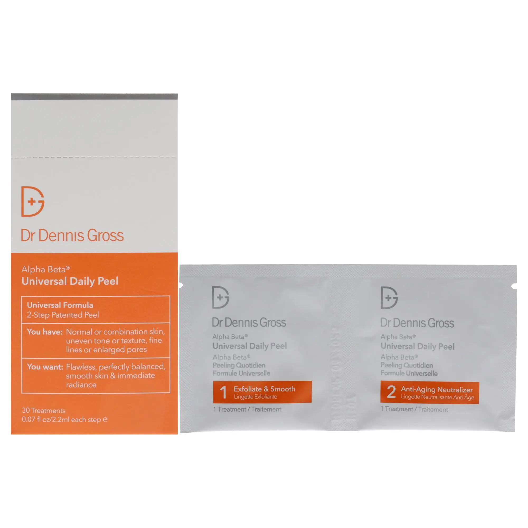 Dr. Dennis Gross Alpha Beta Universal Daily Peel - Unisex 30-Piece Facial Exfoliating Treatment, 30 Pieces