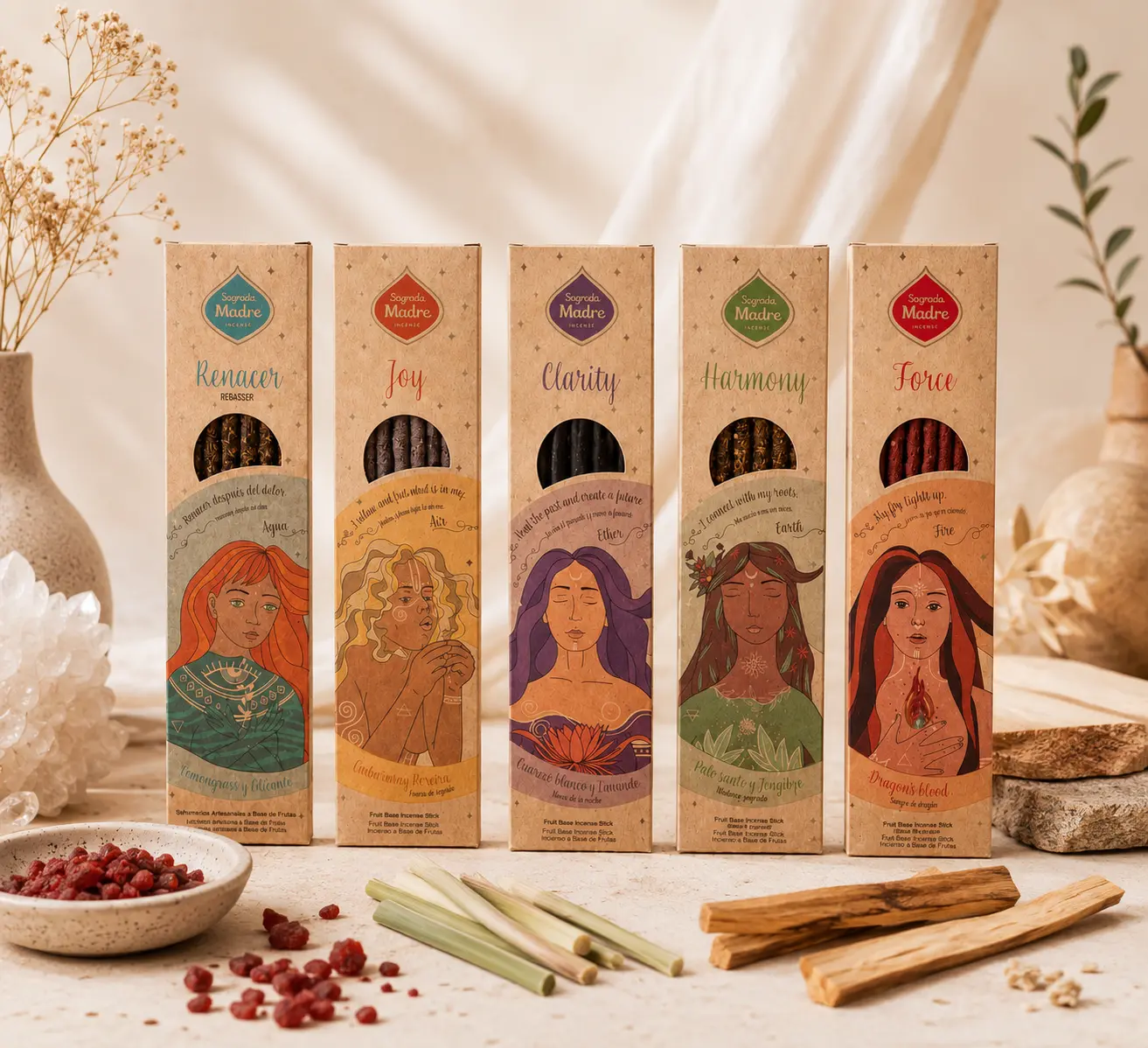 Elements Incense | Dragon’s Blood | Lemongrass | Palo Santo | Ginger | Queen of the Night | Chinaberry Aroma Fragrance Nature Gift Fruit Lavender Home Freshener Room Scents Aromatherapy Box Scented Diffuser