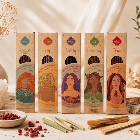 Aromatherapy Relight & Reuse Antistress Incense Sticks - 5 Elements Assorted Flavors (Dragon’s Blood, Lemongrass Lift, Palo Santo, Ginger, Queen of the Night, Chinaberry, Fruity, Lavender), 1oz 12-Month Shelf Life, Home Fragrance Freshener, Spiritual Gift