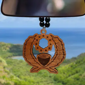 Pohnpei Ornament - 1/4 Inch Thick Wood Cherry Hickory Mahogany Unfinished 5 Inches Long Side Stylish Accessory