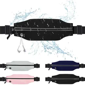 Slim Running Belt For Men and Women Waist Fanny Pack Phone Holder Pouch Bag Reflective Zipper Pocket Workout Cycling Fitness