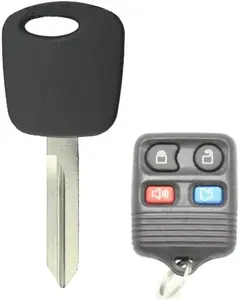 4 Buttons Remote and Transponder Chip Key Compatible with Ford H74 H86 Escape Focus 2001-2005