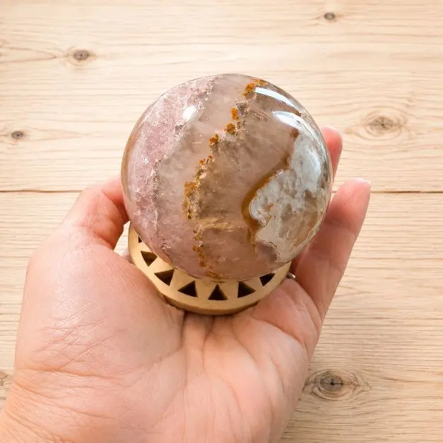 Brazilian Druzy Sphere - Natural Stone with Unique Patterns and Textures for Decor and Collection