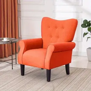 Mid-Century Accent Chair, Modern & Retro Design Armchair for Living Room, Bedroom, Orange/Purple/Blue/Red/Green/Beige/Pink/Yellow/Teal
