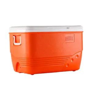 Large Cooler 44.4 Qt Insulated Ice Cooler Portable Hard Big Ice Box Heavy Duty Large Ice Chest for Camping, Tailgating, Beach, Picnic, Groceries, Lunch, & More Orange