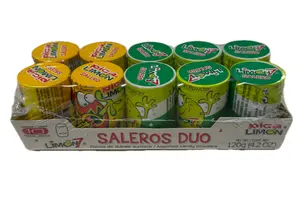 Saleros de Sal y Limon- Pica Limon Duo 10 pk 4.2 oz | Pica Limon Saleros Duo Assorted Candy Powder 10 Pieces 4.2 oz