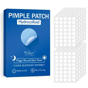 Deep Blue Boxed Acne Cover Patches, Pimple Patches with Tea Tree Oil, 400pcs Round Transparent Dots for Skin Cleansing and Blemish Concealment