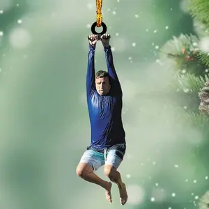 Tim Robinson Zipline Ornament, Tim Robinson hot dog, Are you sure about that, I Think You Should Leave, ITYSL, Double Sided Acrylic Ornament, Holiday Decoration Hanging Ornaments, Christmas Tree Decorations - scs15383